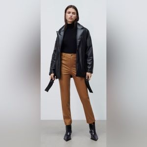 Zara Faux Leather Mom Fit Pants
